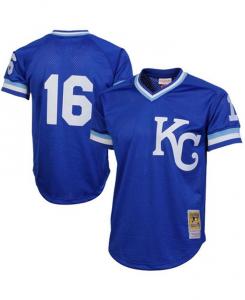 Мужской тренировочный трикотаж из ватина из сетки Bo Jackson Kansas City Royals Royal 1989 года из коллекции Authentic Cooperstown Mitchell & Ness, синий