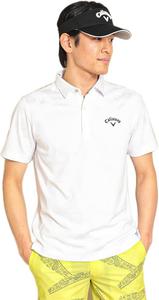 Мужская поло-рубашка Callaway C23134114 с коротким рукавом (узор «пейсли», защита от УФ-излучения, впитывает пот, быстро сохнет), для гольфа, белый