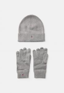 Шапка Tommy Hilfiger FLAG BEANIE & GLOVE SET UNISEX, Mid Grey Heather/Grey