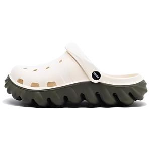 Jeep Клоги мужские бежево-зелено-красные на шнуровке, цвет Beige Green-Red Lace-Up