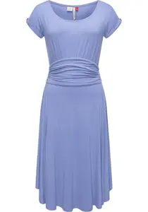 Летнее платье в стиле рэгвир "Yvone Solid", легкое трикотажное платье с поясом на талии Ragwear, синий