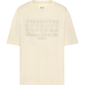 Футболка с принтом numbers motif Maison Margiela, светло-бежевый