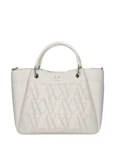 Сумка-тоут с монограммой Armani Exchange, белый