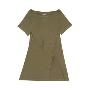 Платье Courrèges Boat Neck Body Mini Dress, зеленый