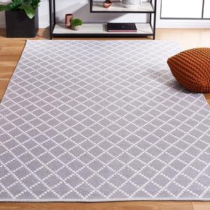 Ковер SAFAVIEH, 122 x 183 см, Montauk Collection, Light Grey & Ivory, ручной работы, плоское плетение, геометрический узор, идеально для помещений с высокой проходимостью: прихожая, гостиная, спальня (MTK706G)