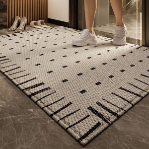 Katifia Ковер 120х160 см Katifeiya High-End Modern Light Luxury Wuer для прихожей, U Cloud Ink Square - Line Segment Outer Frame - Off-White