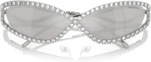 Женские солнцезащитные очки Swarovski Sk7024 овальной формы, Silver/Light Grey Mirrored Silver