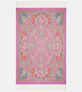 Плед из хлопка с узором пейсли Etro, Rose