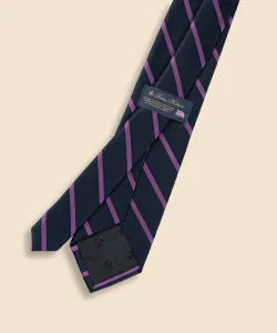 Шелковый галстук BB#3 в полоску, ремесленный, изготовлен в США.