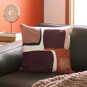 Подушка декоративная Safavieh Carlee, 18x18 см, белый / бордовый