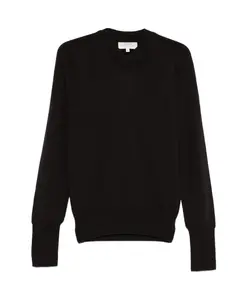 Черный свитер с V-образным вырезом из мериносовой шерсти Studio Nicholson, коричневый