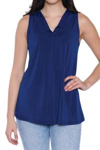 Топ свободного кроя без рукавов с V-образным вырезом, цвет: темно-синий Papa Fashions, темно-синий