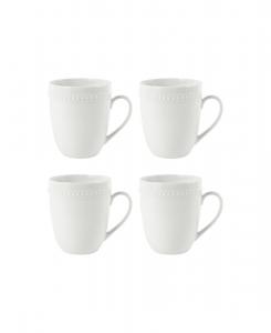 Набор из 4 кружек Everyday Whiteware с бусинами Fitz and Floyd, White
