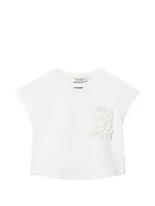 Футболка с деталями в виде роз Twinset Kids, белый