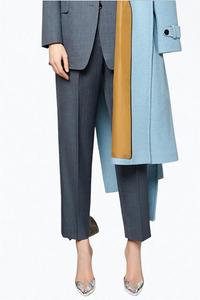 Синие брюки из тонкой шерсти со складками и сужением в полоску Turk LANDSCAPE