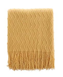 Легкий плед с твердым мягким зигзагом, 60 x 50 дюймов Happycare Textiles, желтый