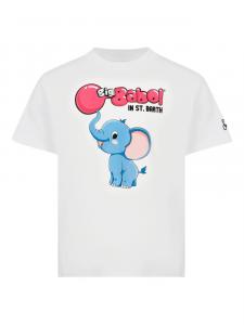 Футболка с изображением слона X Big Babol MC2 Saint Barth Kids, белый
