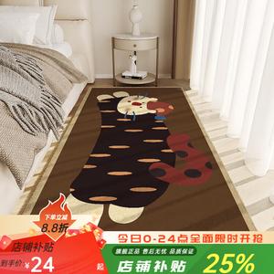 Budis Ковер 160х230 см для спальни/гостиной в стиле Faux Cashmere, с дизайном Cute Cat, теплый, с высоким ворсом