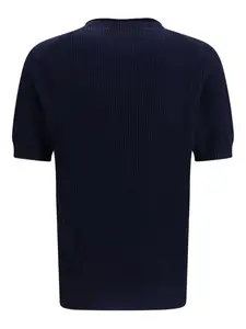Футболка с короткими рукавами и рубчатой вязкой Brunello Cucinelli, синий