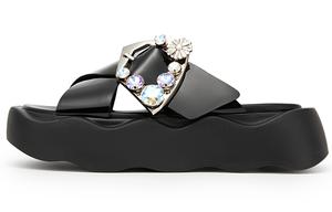 Женские шлепанцы MIO с композитной подошвой и стразами, быстро сохнущие, бежевые