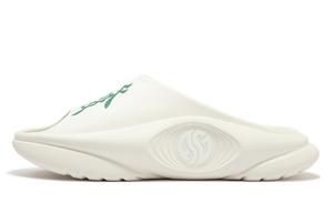 Скользящие тапочки мужские бело-зеленые 361°