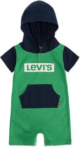 Детский комбинезон Levi's с короткими рукавами и капюшоном для мальчиков, Greenbrier/Dress Blues