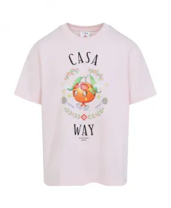 Стильная хлопковая футболка розового и фиолетового цвета Casablanca, розовый