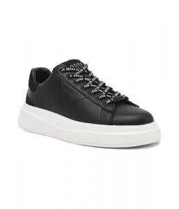 Кроссовки кожаные Guess Elba с логотипом на шнурках, черный