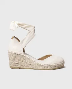 Женские эспадрильи на танкетке из ткани, завязывающиеся на щиколотке Toni Pons, цвет Crudo