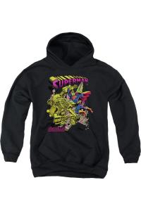 Супермен против Металло худи с черным светом для молодежи Gildan
