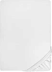 Простыня Biberna "Conny", высококачественный трикотажный эластан, подходящий для кроватей с водяными пружинами и пружинными матрасами 140-160х200-220 см, 1 шт., белый