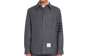 Футболка с нашивкой логотипа THOM BROWNE, средне-серый