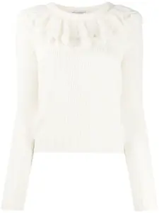 Джемпер с оборками на воротнике Philosophy Di Lorenzo Serafini, нейтральный