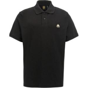 Футболка поло с коротким рукавом и нашивкой с логотипом Moose Knuckles, черная