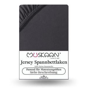 Простыня трикотажная приталенная 90х200 см - 100х200 см черная - 100% хлопок Müskaan