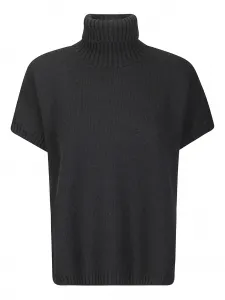 Свитер с высоким воротником и короткими рукавами Labo Art, черный