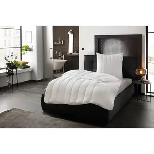 Одеяло из микроволокна Liliane, одеяло 135x200, 155x220 см, одеяло для людей с аллергией на пыль наполнение для 4 сезонов 100% полиэстеровые полые волокна, 1 шт., однослойное одеяло с современной стежкой по форме тела Billerbeck, белый