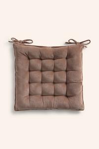 Хлопковая подушка на стул 40 х 40 х 4 см Calma House, коричневый