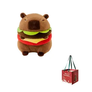 Плюшевая игрушка капибара Hamburg, высота 23 см CHONGRONGLIANYU, Hamburger Capybara