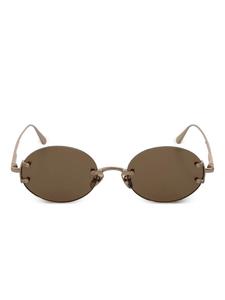 Linda Farrow солнцезащитные очки в круглой оправе, коричневый