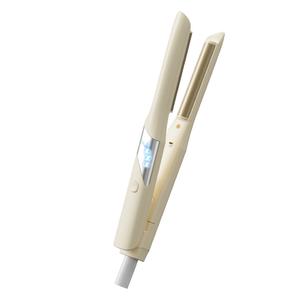 Утюжок для завивки и выпрямления двойного применения с изогнутой пластиной и прокладкой у корней волос 2178 JUANMEILI, бежевый