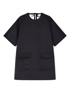 Платье мини с карманом и завязками GANNI, черный