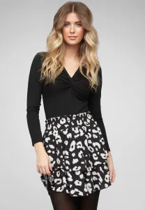 Многоярусная юбка а-силуэта с мелким цветочным принтом Cloud 5Ive, Black/White