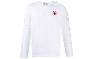 CDG Play Футболка мужская белая с круглым вырезом умеренно прямого кроя