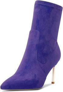 Женские ботильоны Castamere с заостренным носком на высокой шпильке, короткие ботинки на каблуке 3,3 дюйма, на молнии, классические для свадьбы, Purple