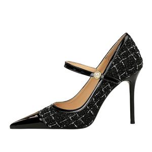 Туфли на тонком каблуке высотой 9,5 см, женские QITUMAUL, Black[Heel Height 9.5Cm]