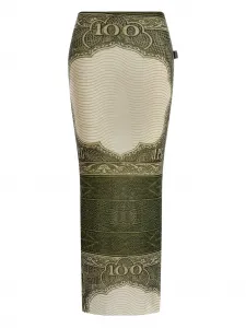 Юбка макси Re-edition - The Green Cartouche с принтом Jean Paul Gaultier, нейтральный