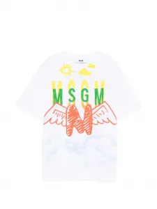 Футболка с графическим принтом Msgm Kids, белый
