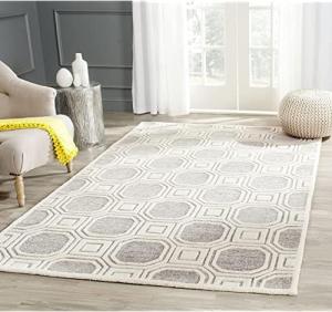 Ковер SAFAVIEH, 92 x 153 см, Precious Collection, Silver, Handmade Art Deco, идеален для помещений с высокой проходимостью: прихожая, гостиная, спальня (PRE153G)