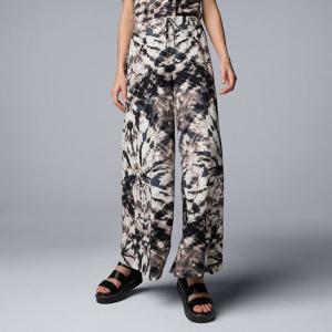 Женские брюки широкого кроя из льняной смеси Simply Vera Vera Wang, цвет brown mirrored dye